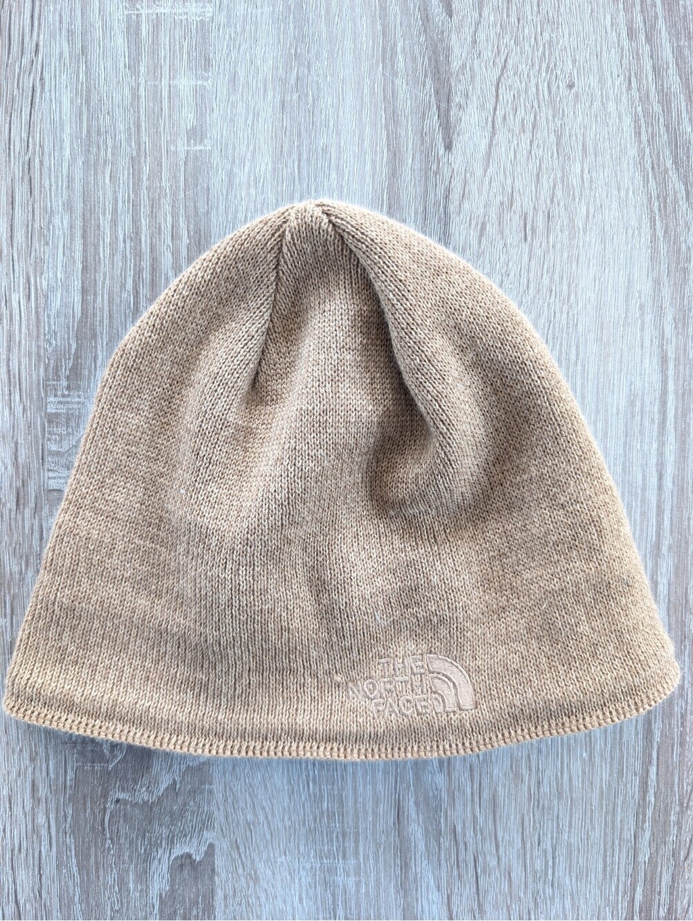 The North Face Jim Beanie Khaki Stone Heat Wool Blend Fleece Lined One Size